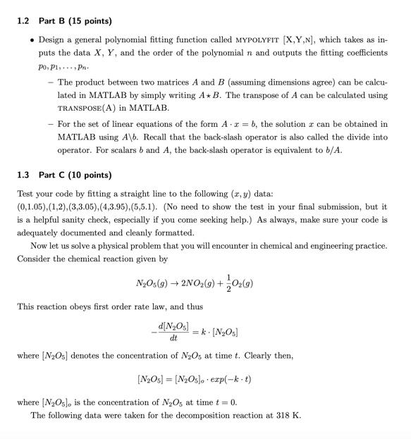 Solved 1 Problem 1 [40 points] - linear least squares | Chegg.com