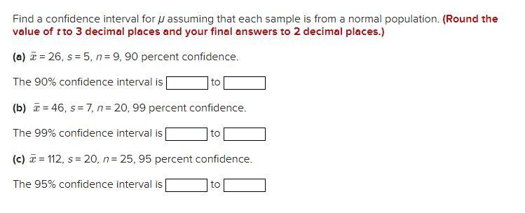 Solved Find a confidence interval for μ assuming that each | Chegg.com