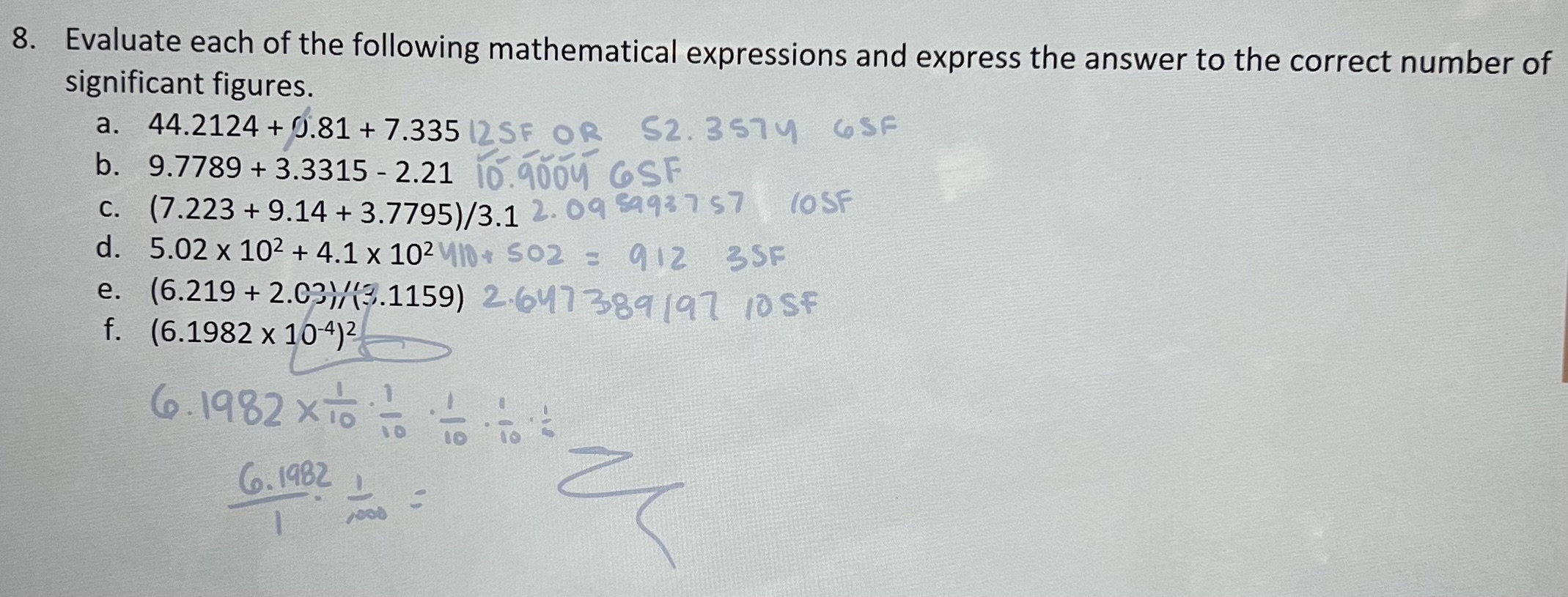 which of the following mathematical expressions is correctly evaluated