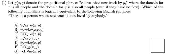 Solved 1 Let G X Y Denote The Propositional Phrase Chegg Com