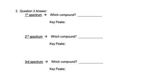 Solved 3. Match each of the following three IR spectra with | Chegg.com