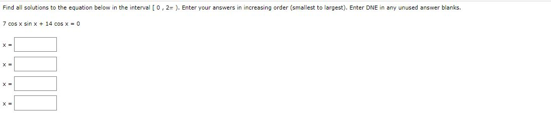 Solved Find all solutions to the equation below in the | Chegg.com