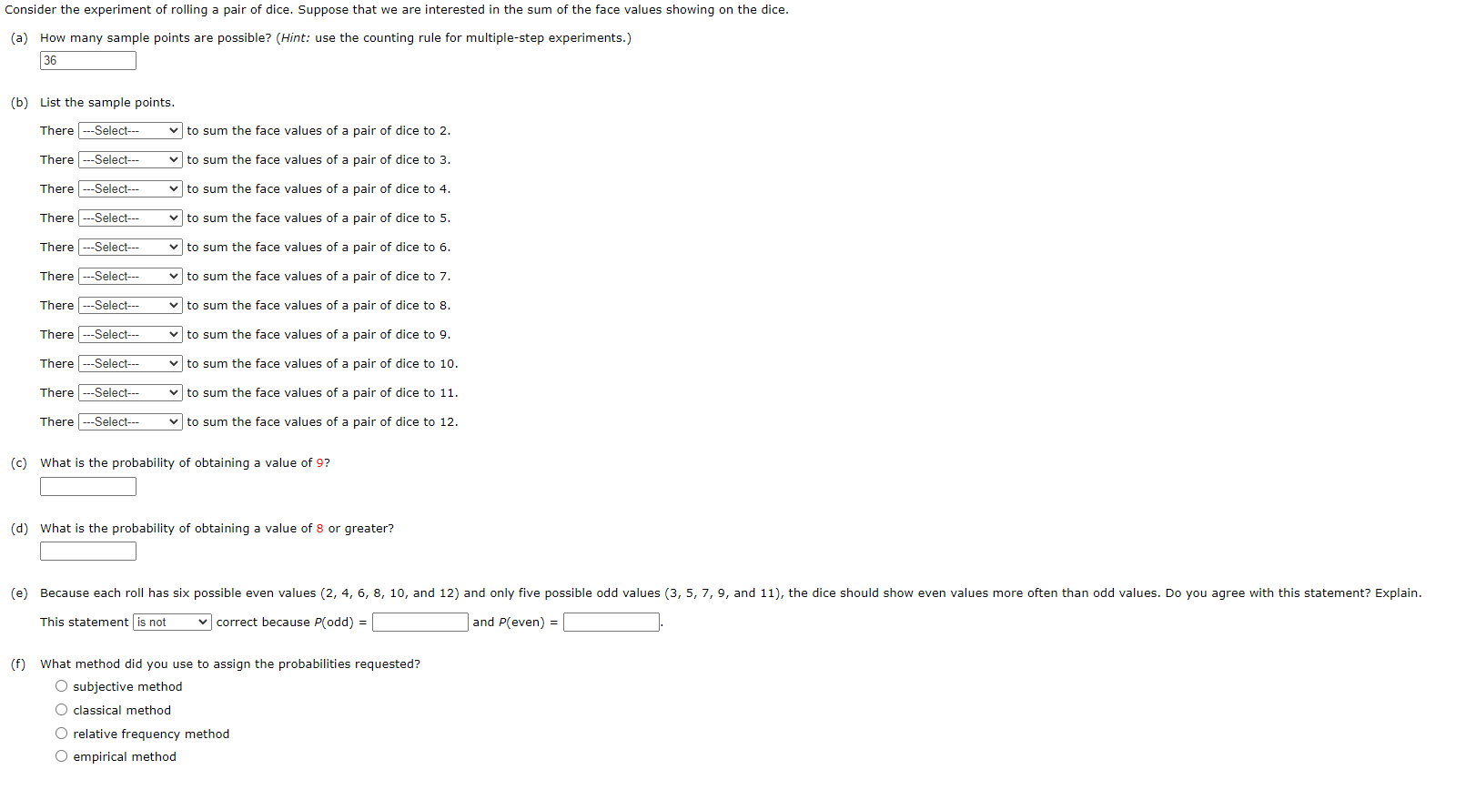 Solved Need help with all. The --Select-- Options are = Is | Chegg.com