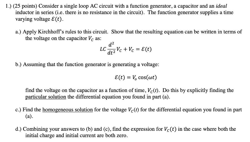 Solved 2.) (25 points) Consider the same circuit as in the | Chegg.com
