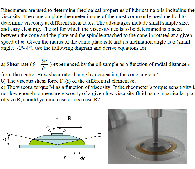 Solved Rheometers are used to determine rheological | Chegg.com