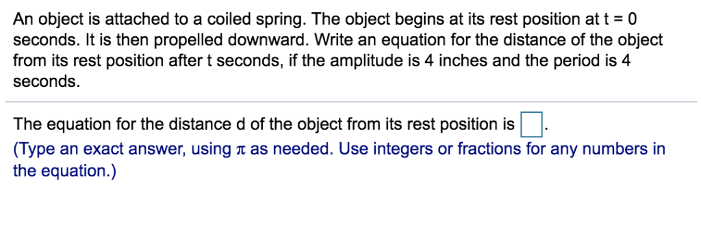 Solved An object is attached to a coiled spring. The object | Chegg.com