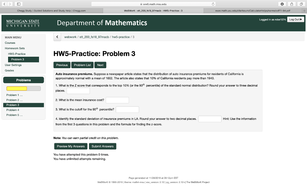 Msaw Math Solved ww6.math.msu.edu Chegg Study | Guided Solutions and | Chegg.com