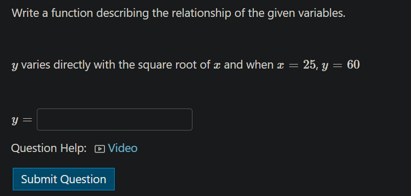 Solved Write a function describing the relationship of the | Chegg.com