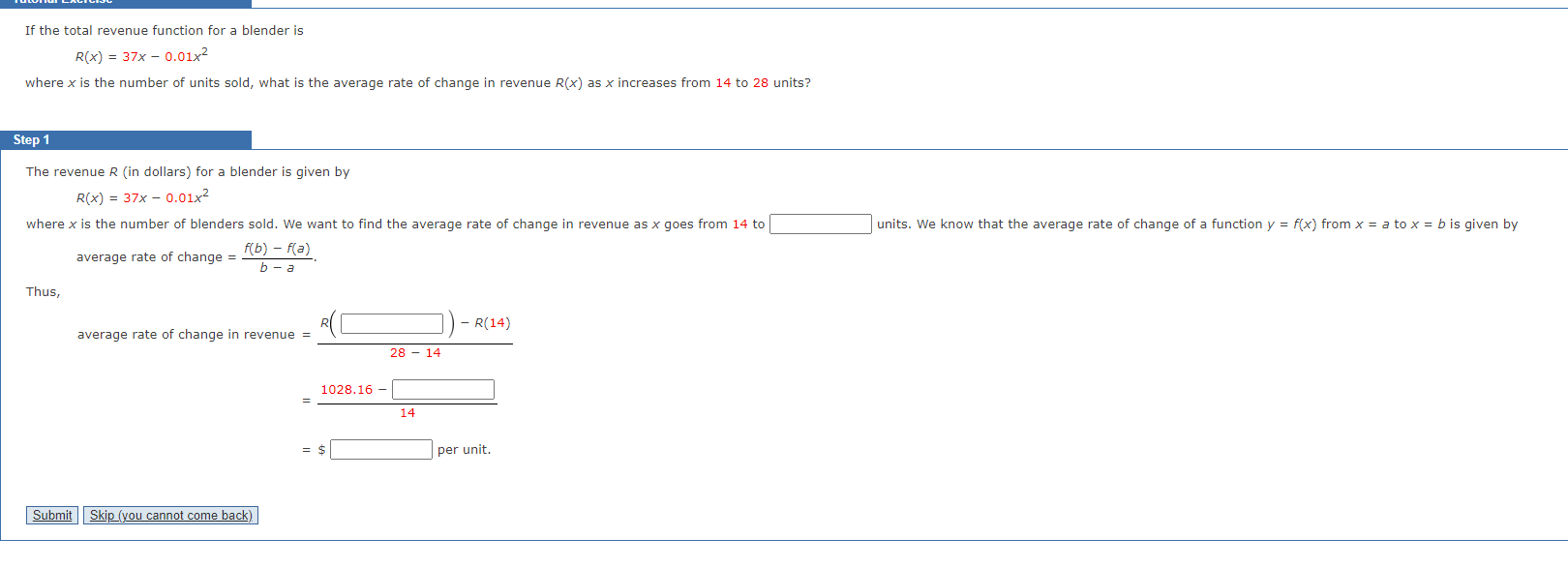 Solved If the total revenue function for a blender is