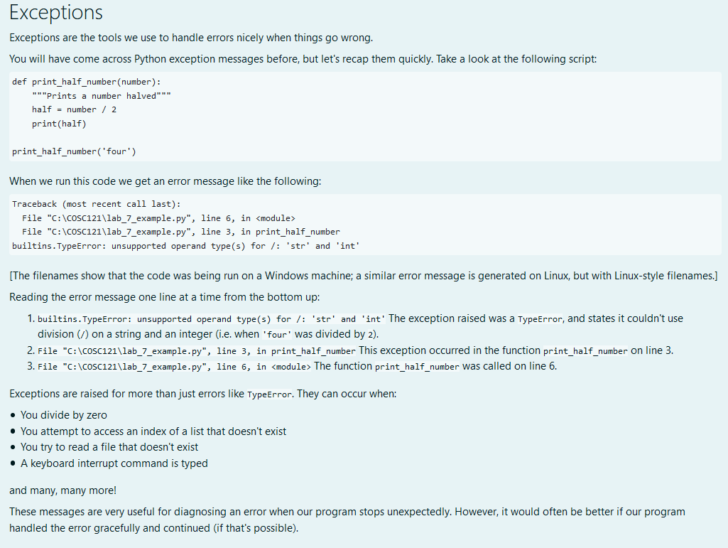 Handling Errors in Python 