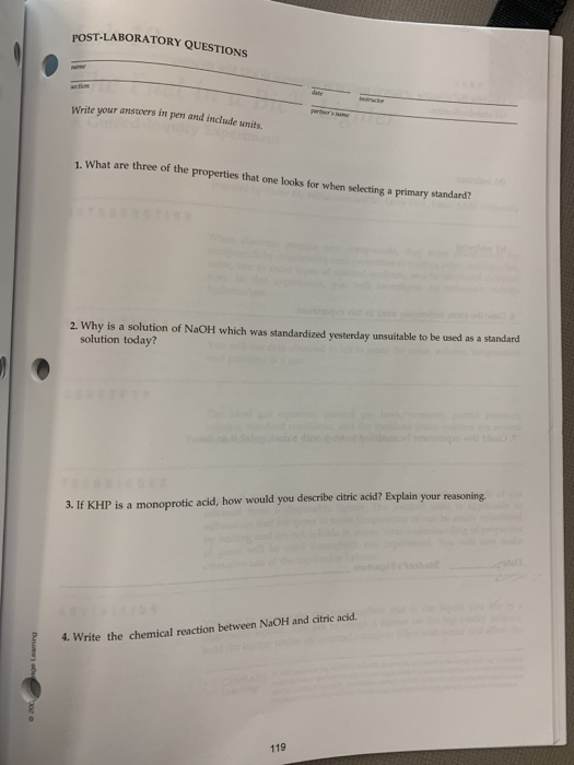 Solved post laboratory questions - lab 9 - analysis of a | Chegg.com