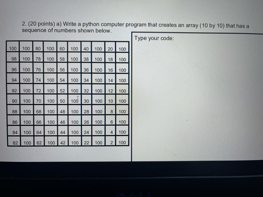 Solved 2. (20 points) a) Write a python computer program | Chegg.com