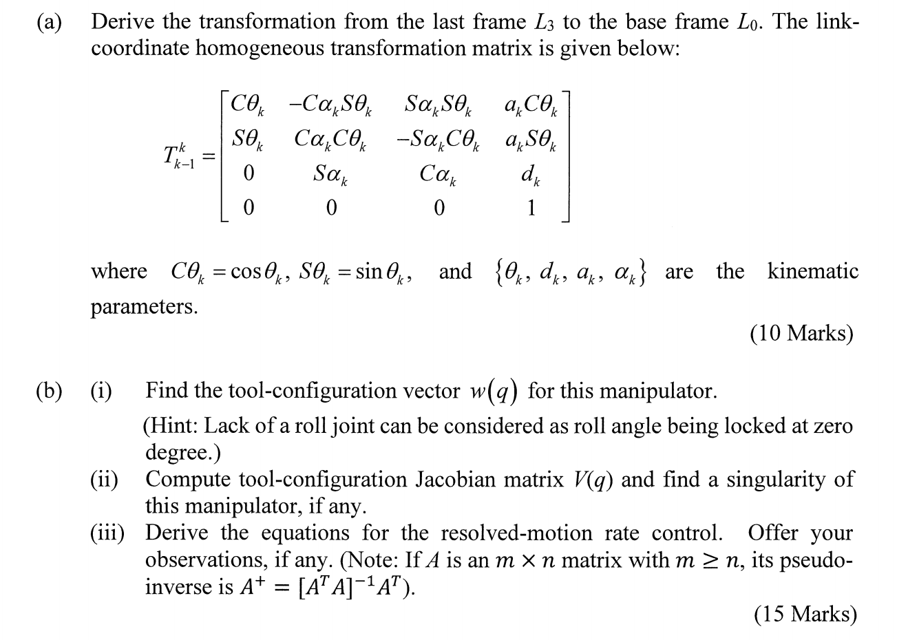 Solved 1. A manipulator with three major axes of joint types