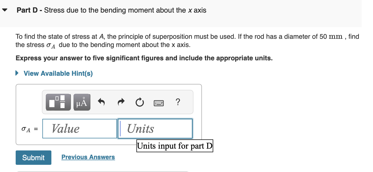 Solved Learning Goal: To determine the state of stress in a | Chegg.com
