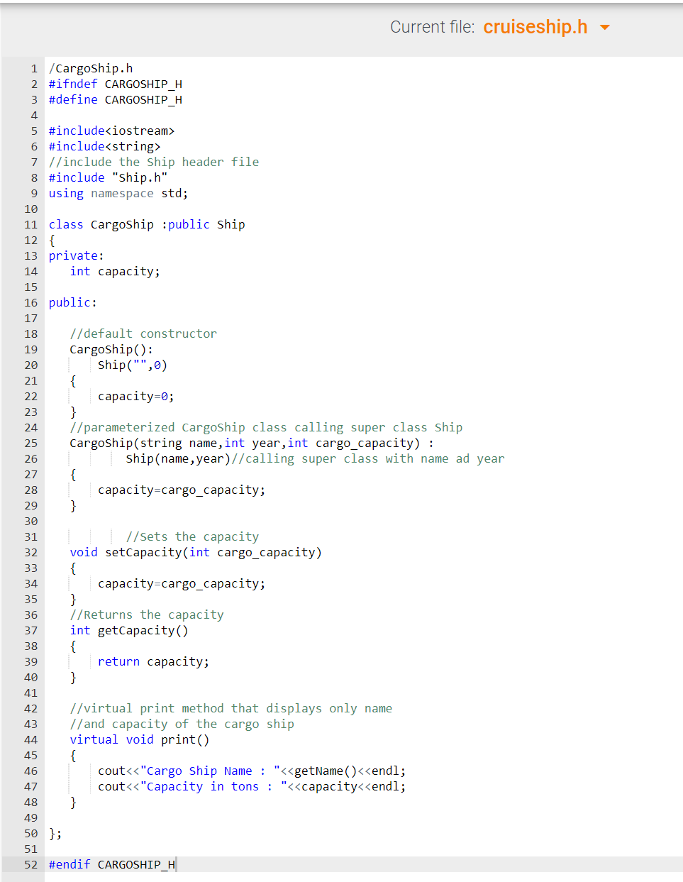 In C++ 20.16 Chapter 20 Program - Inheritance and | Chegg.com