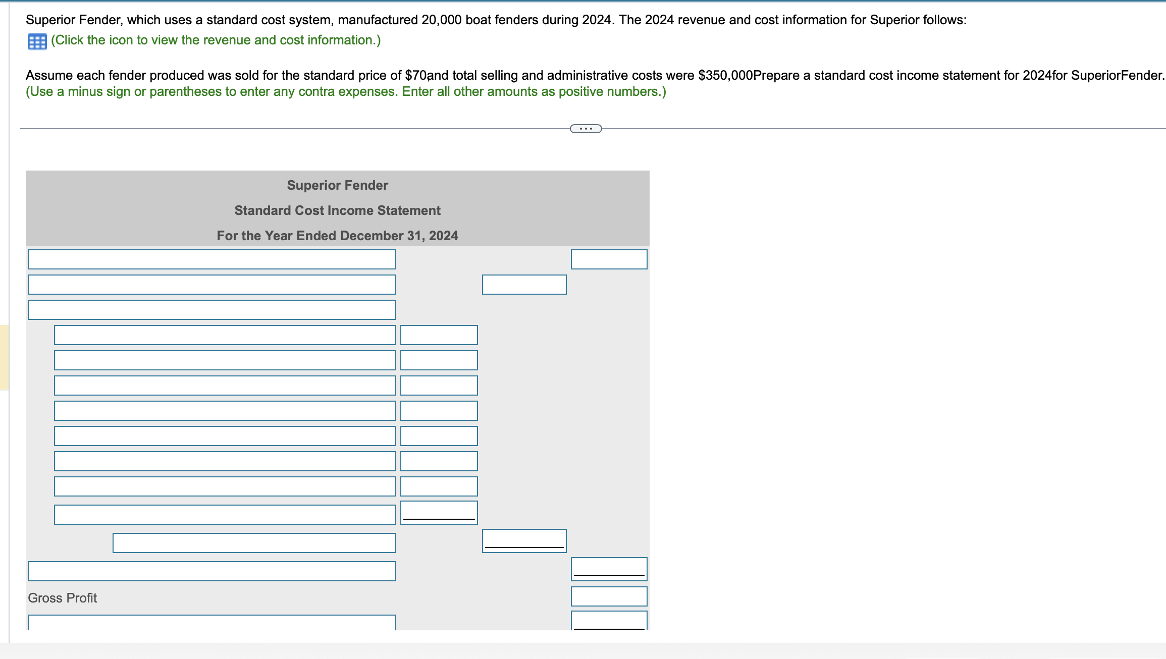 Solved Superior Fender, which uses a standard cost system,
