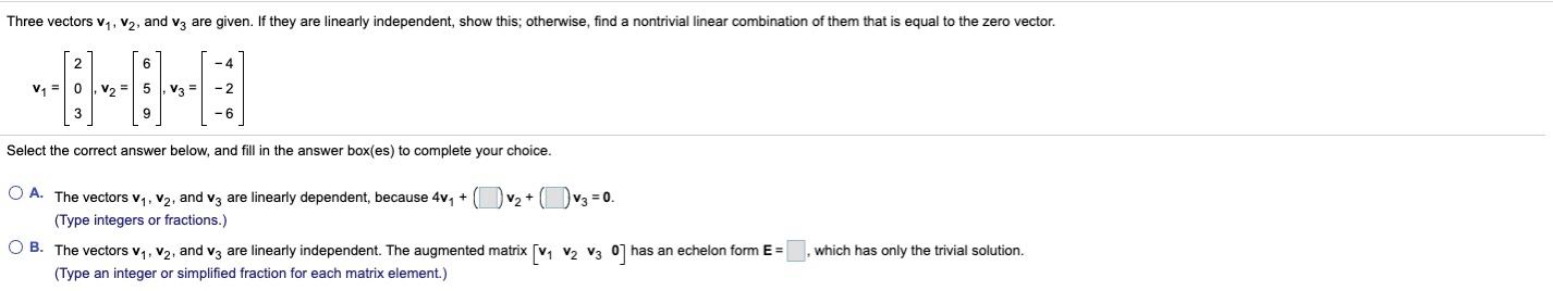 Solved Three vectors V1, V2, and V3 are given. If they are | Chegg.com