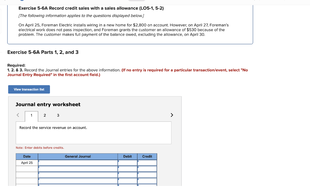 Solved Exercise 56A Record credit sales with a sales
