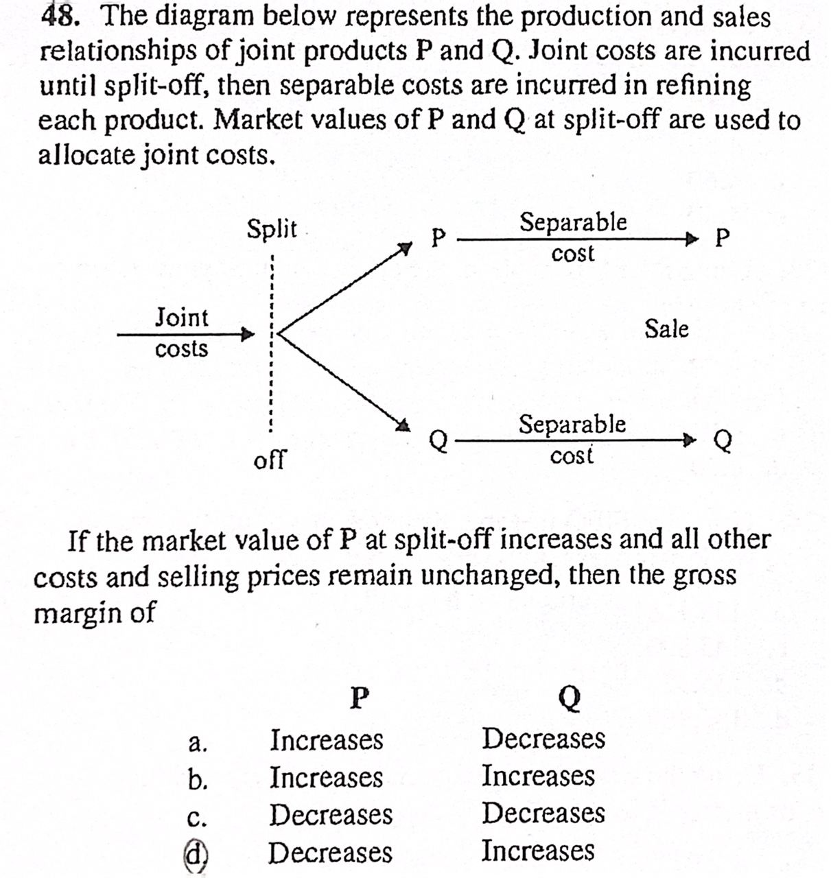 Solved Can you explain why the answer is “d. GM of P | Chegg.com