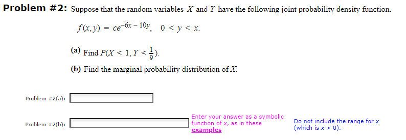 Solved Oroblem \#2: Suppose that the random variables X and | Chegg.com