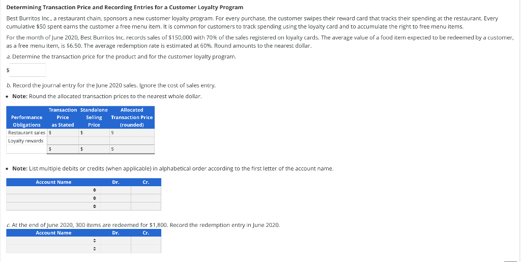 Solved Determining Transaction Price and Recording Entries | Chegg.com