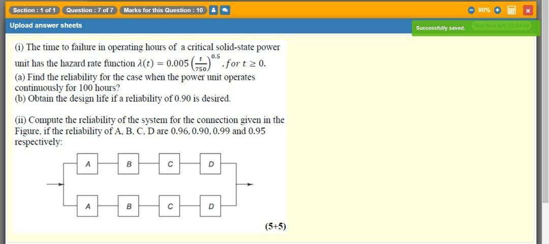 Solved Section : 1 of 1 Question : 7 of 7 Marks for this | Chegg.com