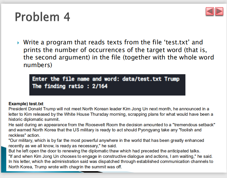 Solved Problem 4 Write a program that reads texts from the | Chegg.com
