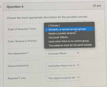 Solved Question 6 25 pts Choose the most appropriate | Chegg.com