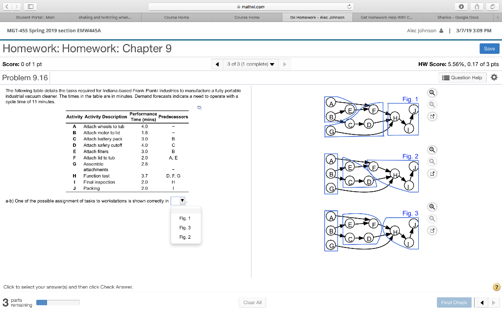 Solved One of the possible assignment of tasks to | Chegg.com