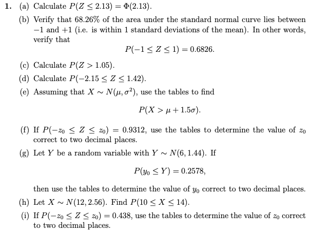 Solved 1 A Calculate P Z 2 13 2 13 B Verify Chegg Com