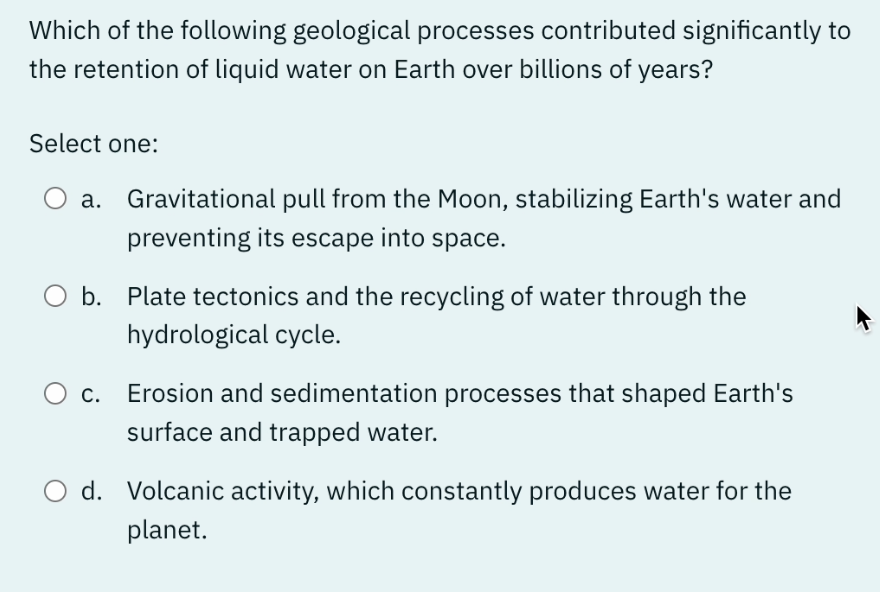 Solved Which Of The Following Geological Processes | Chegg.com