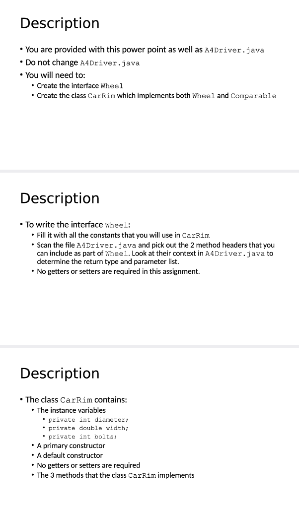 Solved Description • You are provided with this power point | Chegg.com