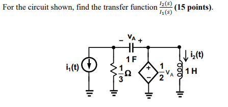 Solved For the circuit shown, find the transfer function 28 | Chegg.com