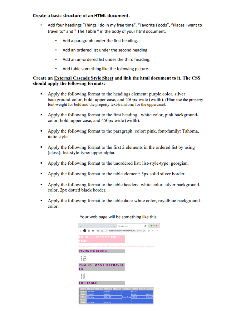 Solved Create a basic structure of an HTML document. - Add | Chegg.com
