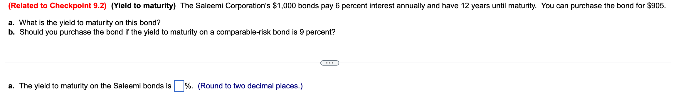 what is the yield to maturity of a 3-year bond