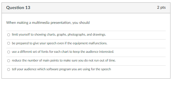 Solved Question 11 2 pts The following is an example of what | Chegg.com