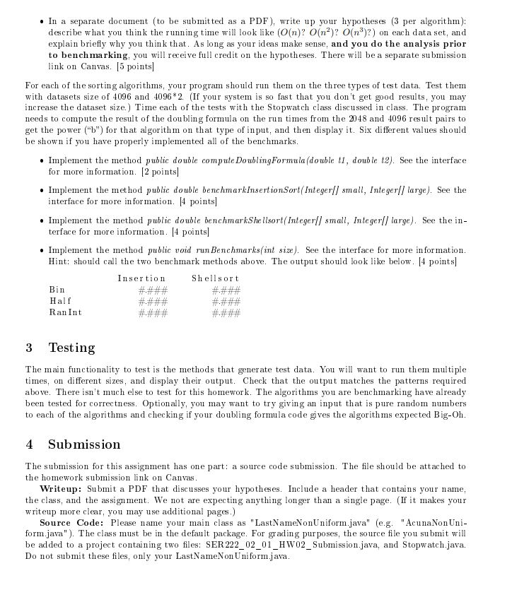 Benchmarking Sorting Algorithms Summary: In this | Chegg.com