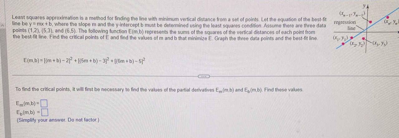 Solved Least squares approximation is a method for finding | Chegg.com