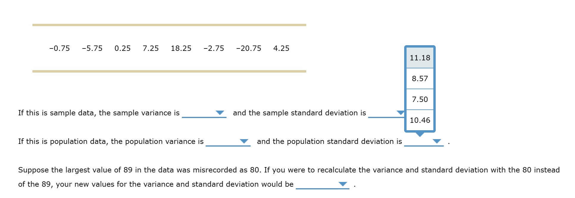 how do you find the variance of sample data