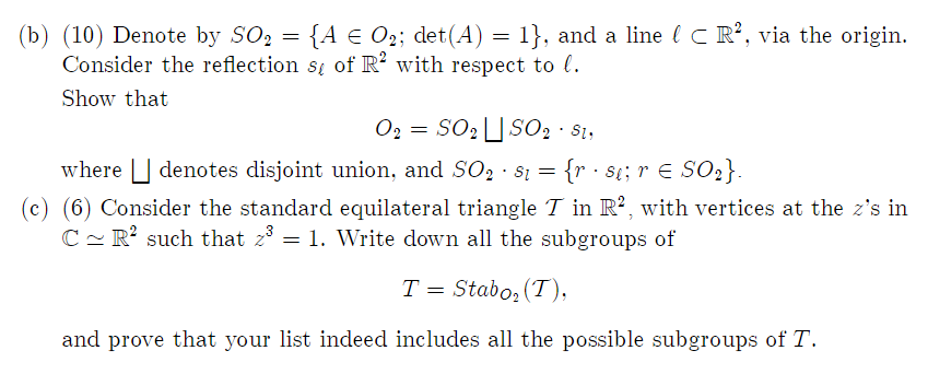 The Orthogonal Group 02 A 4 Define The Chegg Com