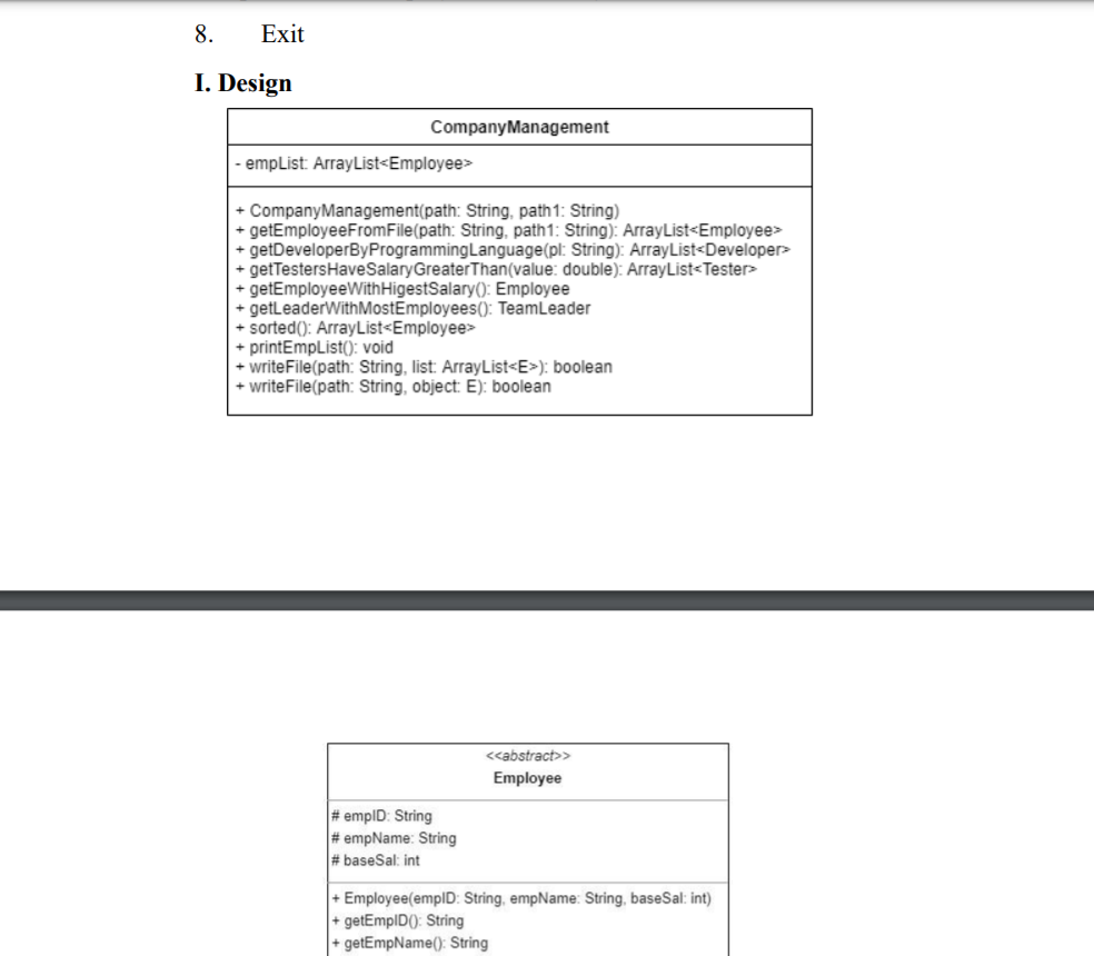 Solved Project Assignment Title Employee management in a | Chegg.com