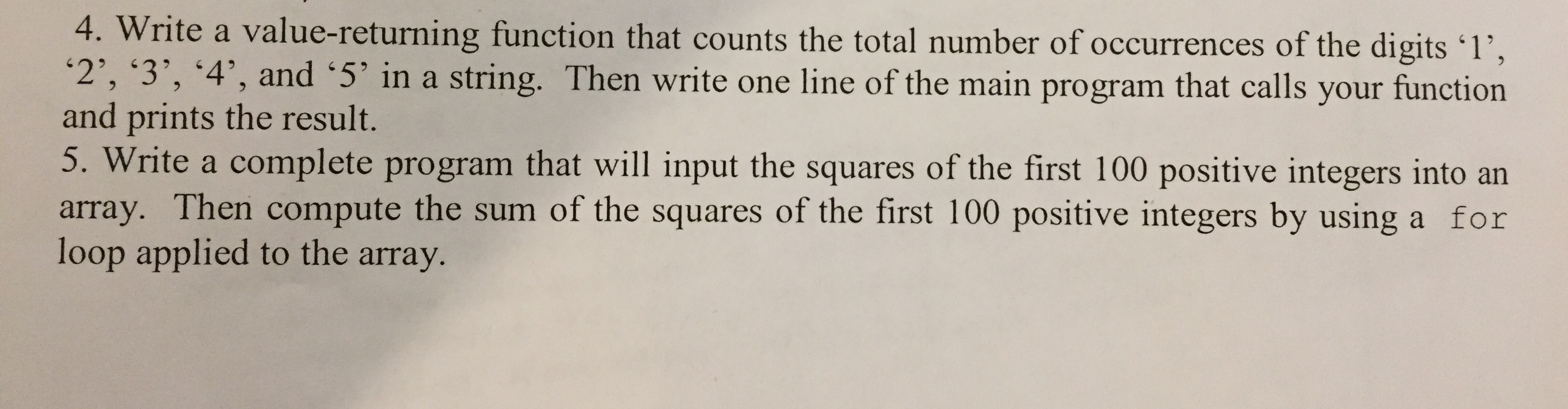 Solved 4. Write a value-returning function that counts the | Chegg.com