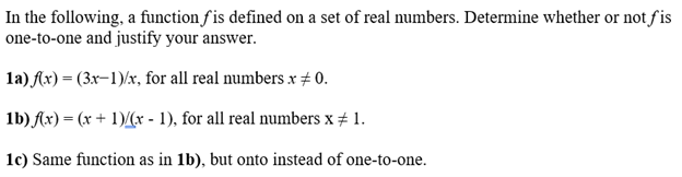 Solved In the following, a function f is defined on a set of | Chegg.com