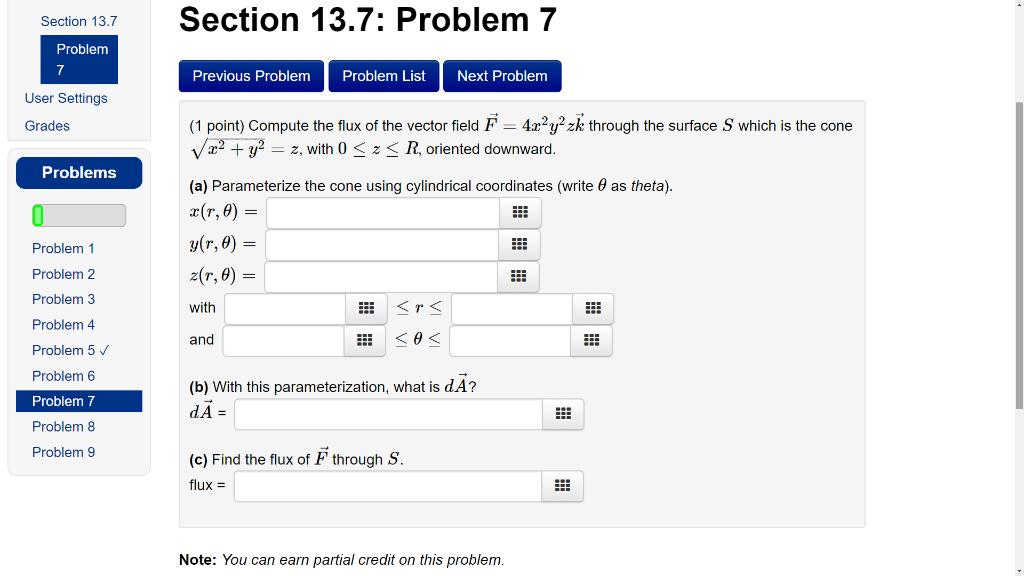 Solved Section 13.7 Problem Section 13.7: Problem 7 Previous | Chegg.com