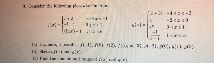 Solved 3. Consider the following piecewise functions f(x)- | Chegg.com