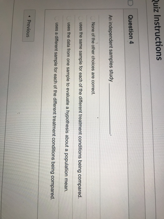 Solved z Instructions 1 pts Question 2 An independent | Chegg.com
