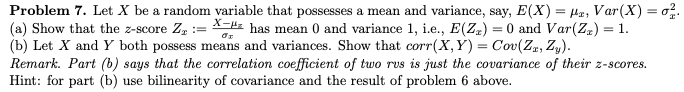 Solved Problem 7. Let X be a random variable that possesses | Chegg.com