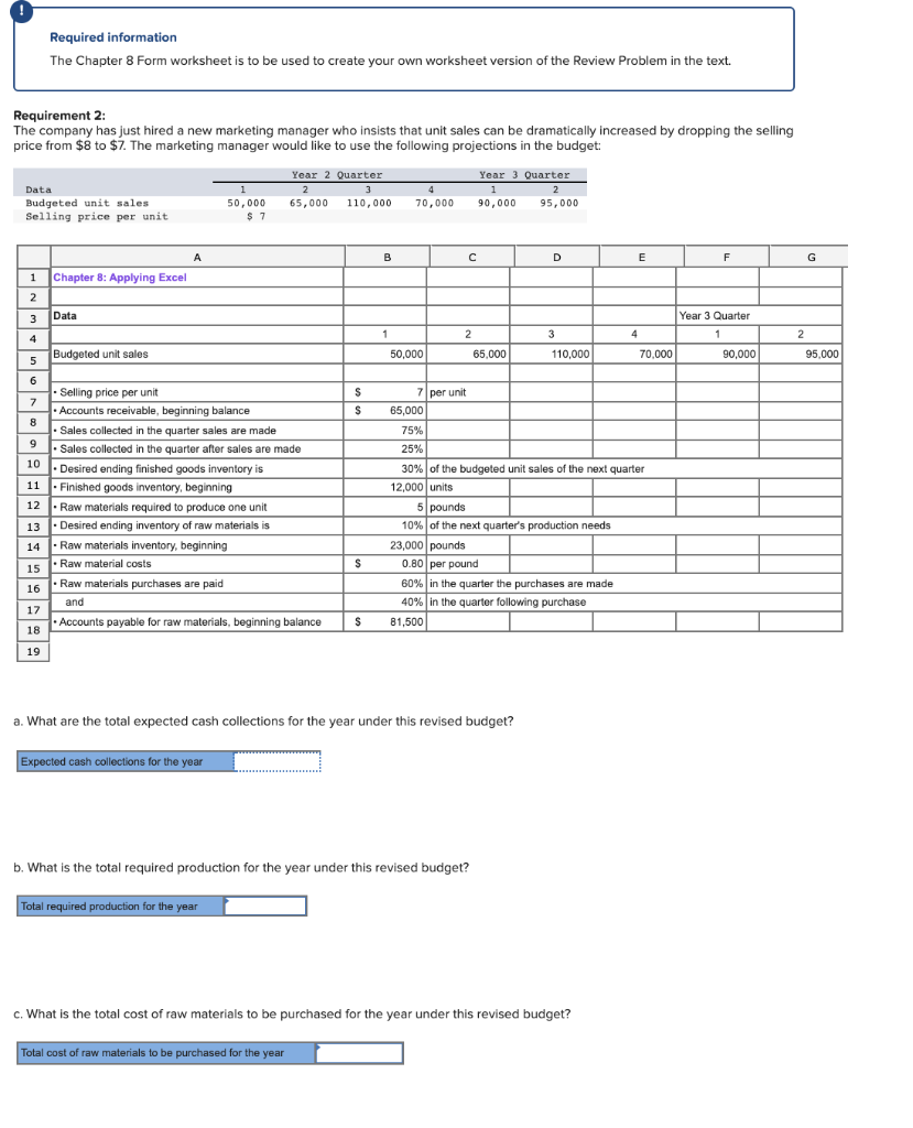 Solved Required Information The Chapter 8 Form Worksheet Is | Chegg.com