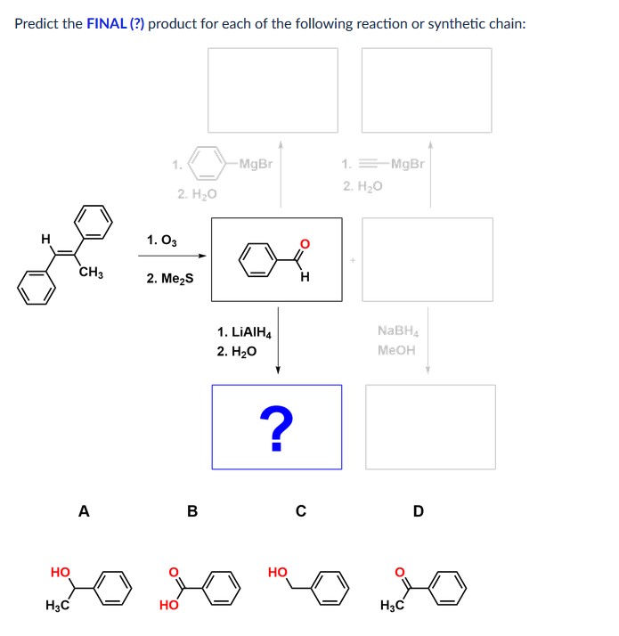 Synthic Chain Solved Predict the FINAL (?) product for each of the | Chegg.com