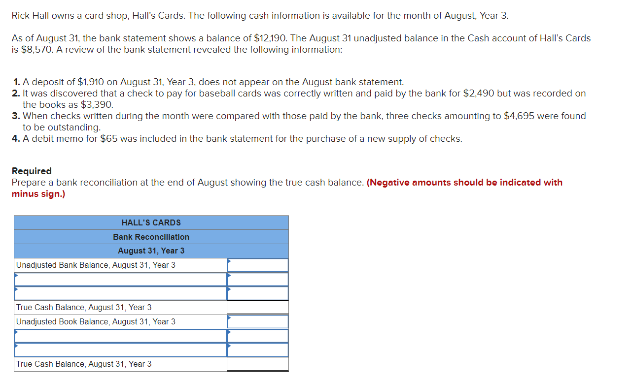 Solved Rick Hall owns a card shop, Hall's Cards. The